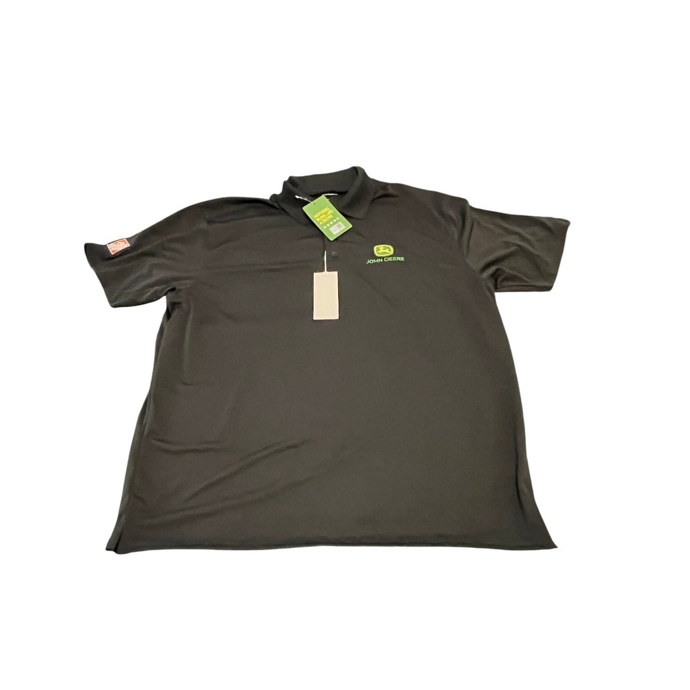 NWT Vansport John Deere Home Depot Polo Shirt Mens XL Black Short Sleeve